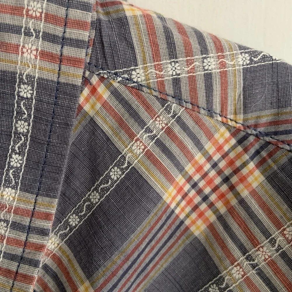 True Religion Plaid Western Pearl Snap Long Sleeve Shirt Men XXXL 3XL Cotton